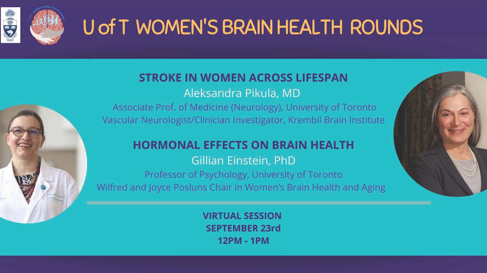 Neurology: UofT Women's Brain Health Rounds: Drs Aleksandra Pikula ...